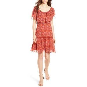 Rebecca Minkoff Red Ruffle Floral Lynne Dress